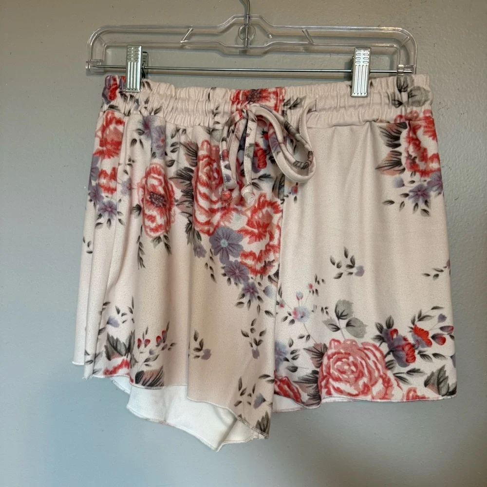 Pajama Lot Womens L Sleep Shirt Shorts Bottoms Fleece Ultra Soft Floral Set Lux - Picture 11 of 13